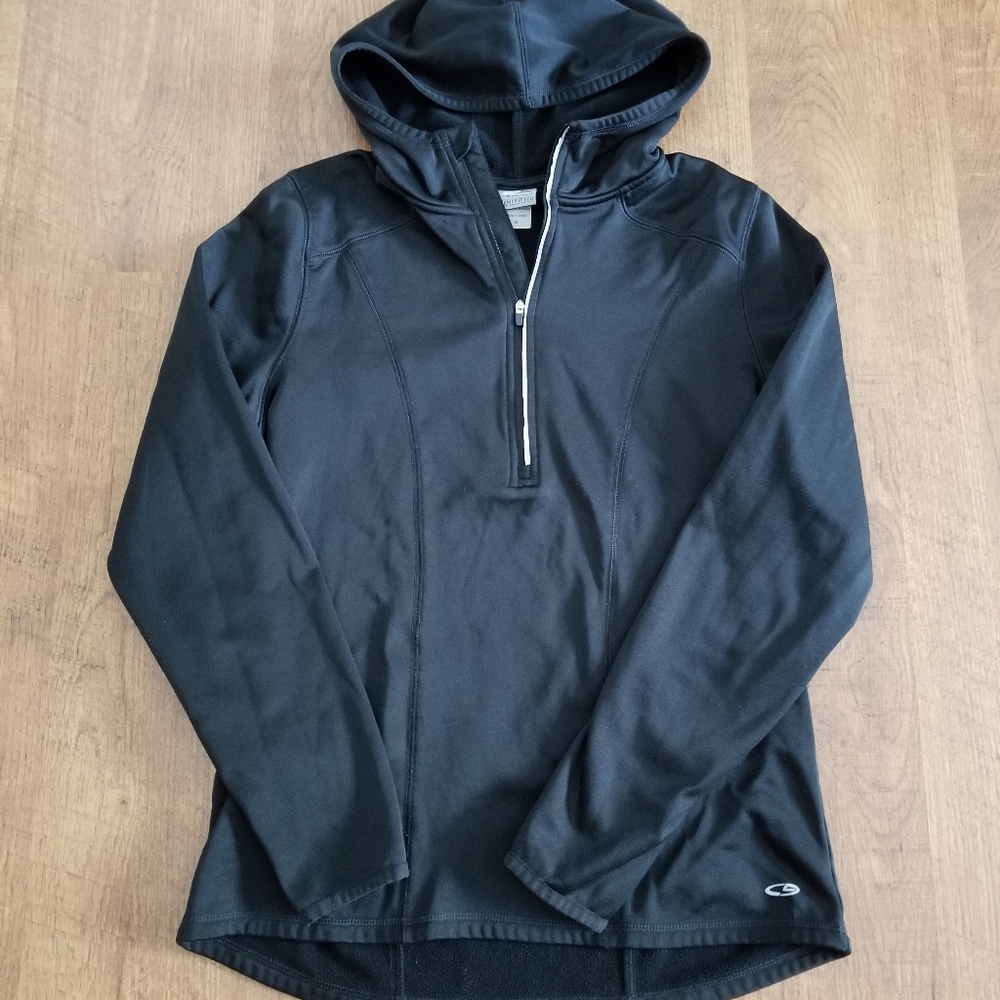 Champion Semi Fitted Black Hooded Pullover sz M